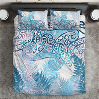 Aotearoa Maori Koru Curves Bedding Set Aqua Paua Shell LT7 Blue - Polynesian Pride
