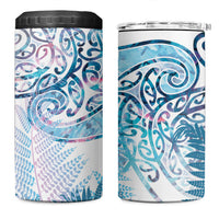 Aotearoa Maori Koru Curves 4 in 1 Can Cooler Tumbler Aqua Paua Shell LT7 One Size: 16 oz Blue - Polynesian Pride