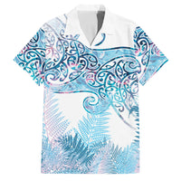 Aotearoa Maori Koru Curves Family Matching Short Sleeve Bodycon Dress and Hawaiian Shirt Aqua Paua Shell