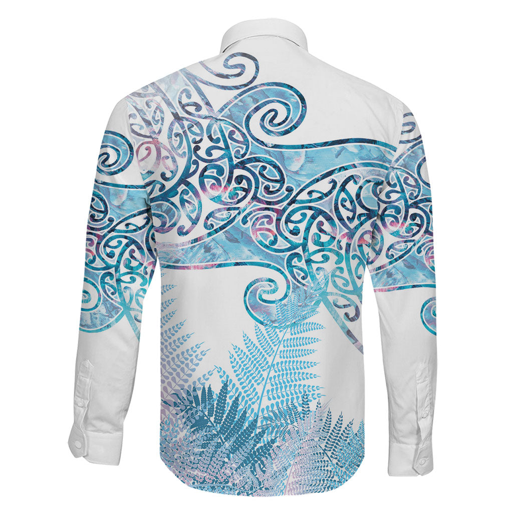 Aotearoa Maori Koru Curves Family Matching Summer Maxi Dress and Hawaiian Shirt Aqua Paua Shell
