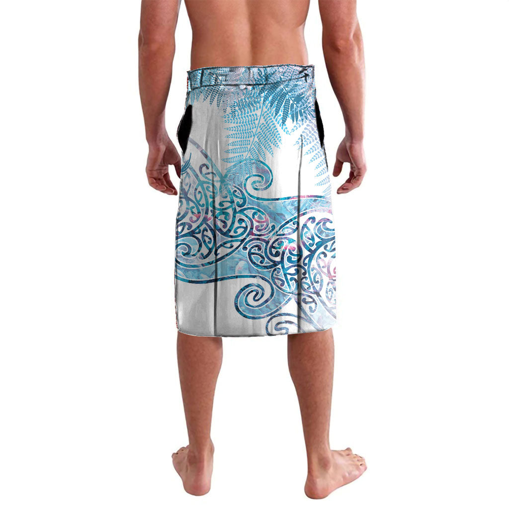 Aotearoa Maori Koru Curves Lavalava Aqua Paua Shell LT7 - Polynesian Pride