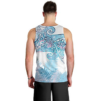 Aotearoa Maori Koru Curves Men Tank Top Aqua Paua Shell LT7 - Polynesian Pride