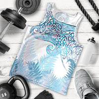 Aotearoa Maori Koru Curves Men Tank Top Aqua Paua Shell LT7 - Polynesian Pride