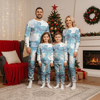 Aotearoa Maori Koru Curves Christmas Pajama Set Aqua Paua Shell LT7 - Polynesian Pride