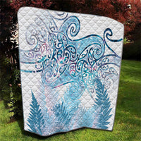 Aotearoa Maori Koru Curves Quilt Aqua Paua Shell LT7 - Polynesian Pride