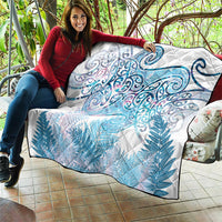 Aotearoa Maori Koru Curves Quilt Aqua Paua Shell LT7 - Polynesian Pride