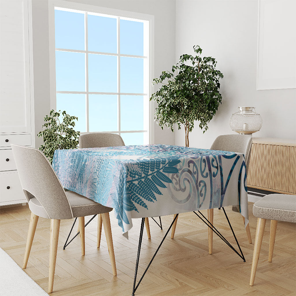 Aotearoa Maori Koru Curves Tablecloth Aqua Paua Shell LT7 - Polynesian Pride