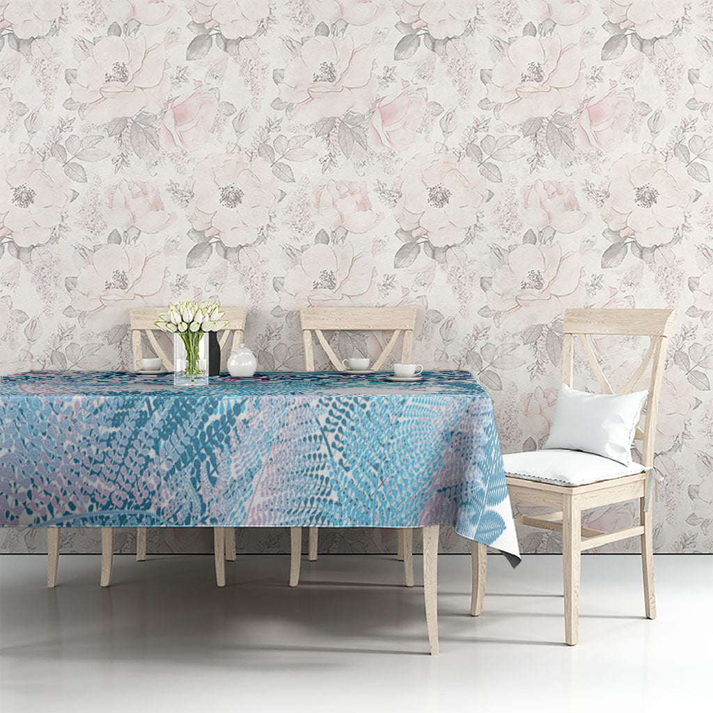 Aotearoa Maori Koru Curves Tablecloth Aqua Paua Shell LT7 - Polynesian Pride