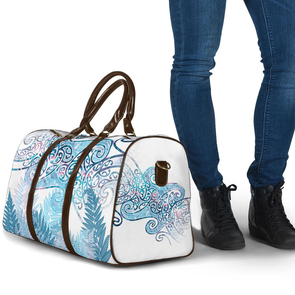 Aotearoa Maori Koru Curves Travel Bag Aqua Paua Shell LT7 - Polynesian Pride