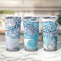 Aotearoa Maori Koru Curves Tumbler Cup Aqua Paua Shell LT7 - Polynesian Pride