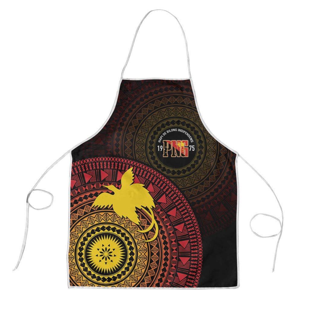 Papua New Guinea Independence Apron Tapa Circle LT7 Black - Polynesian Pride