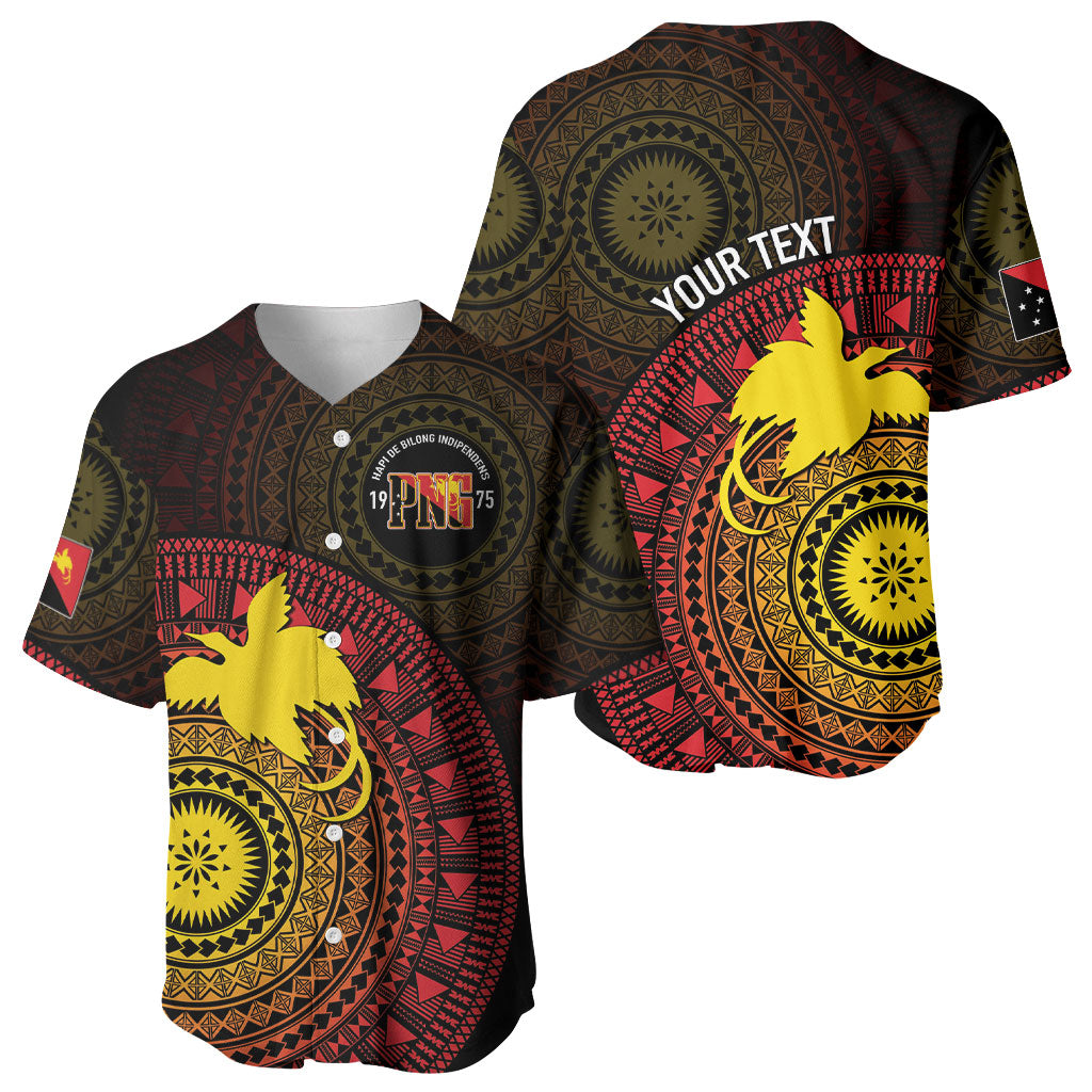 Papua New Guinea Independence Personalized Baseball Jersey Tapa Circle