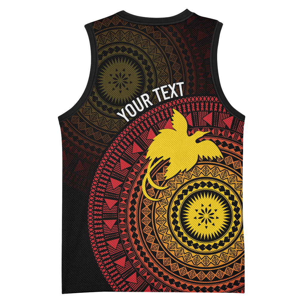 Papua New Guinea Independence Personalized Basketball Jersey Tapa Circle