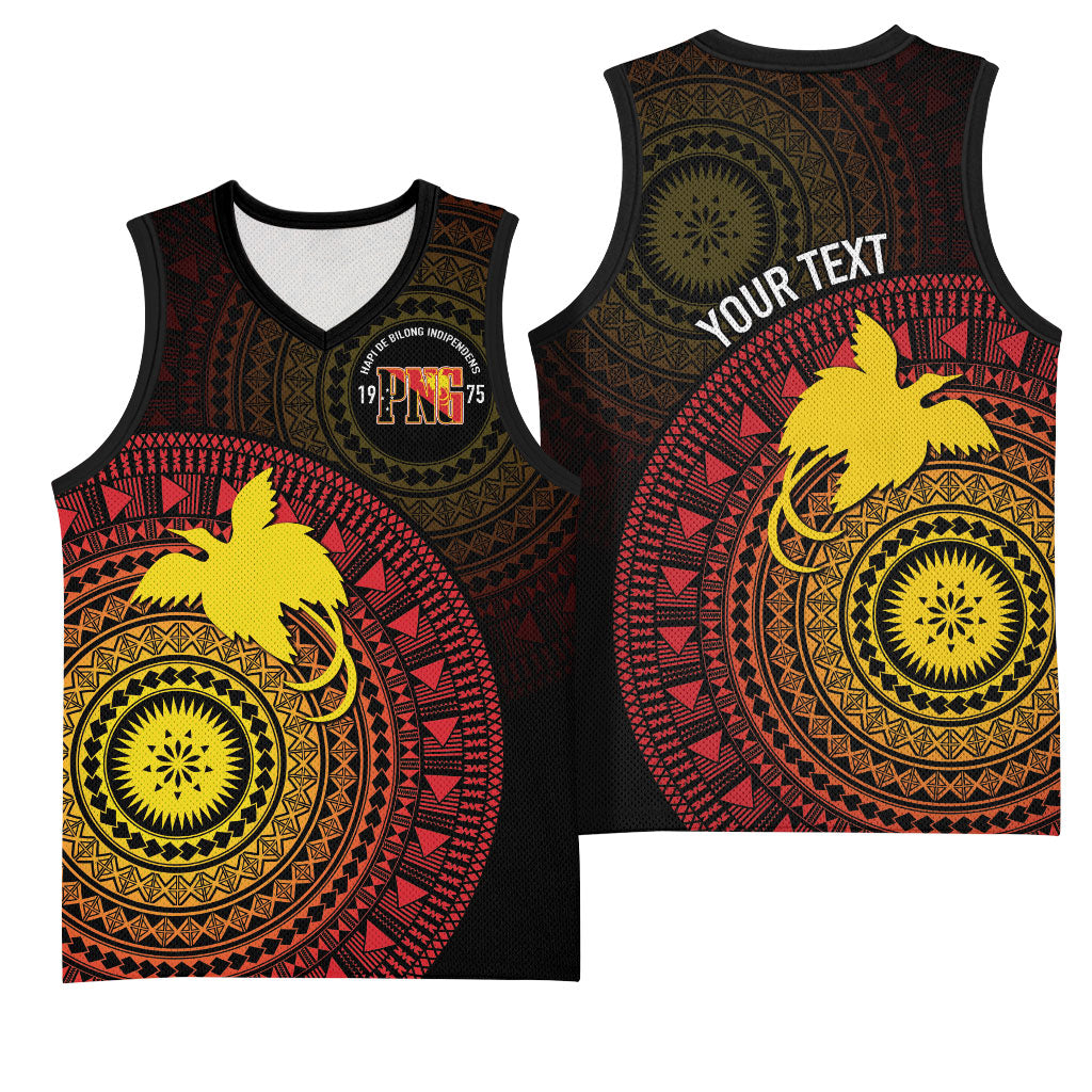 Papua New Guinea Independence Personalized Basketball Jersey Tapa Circle