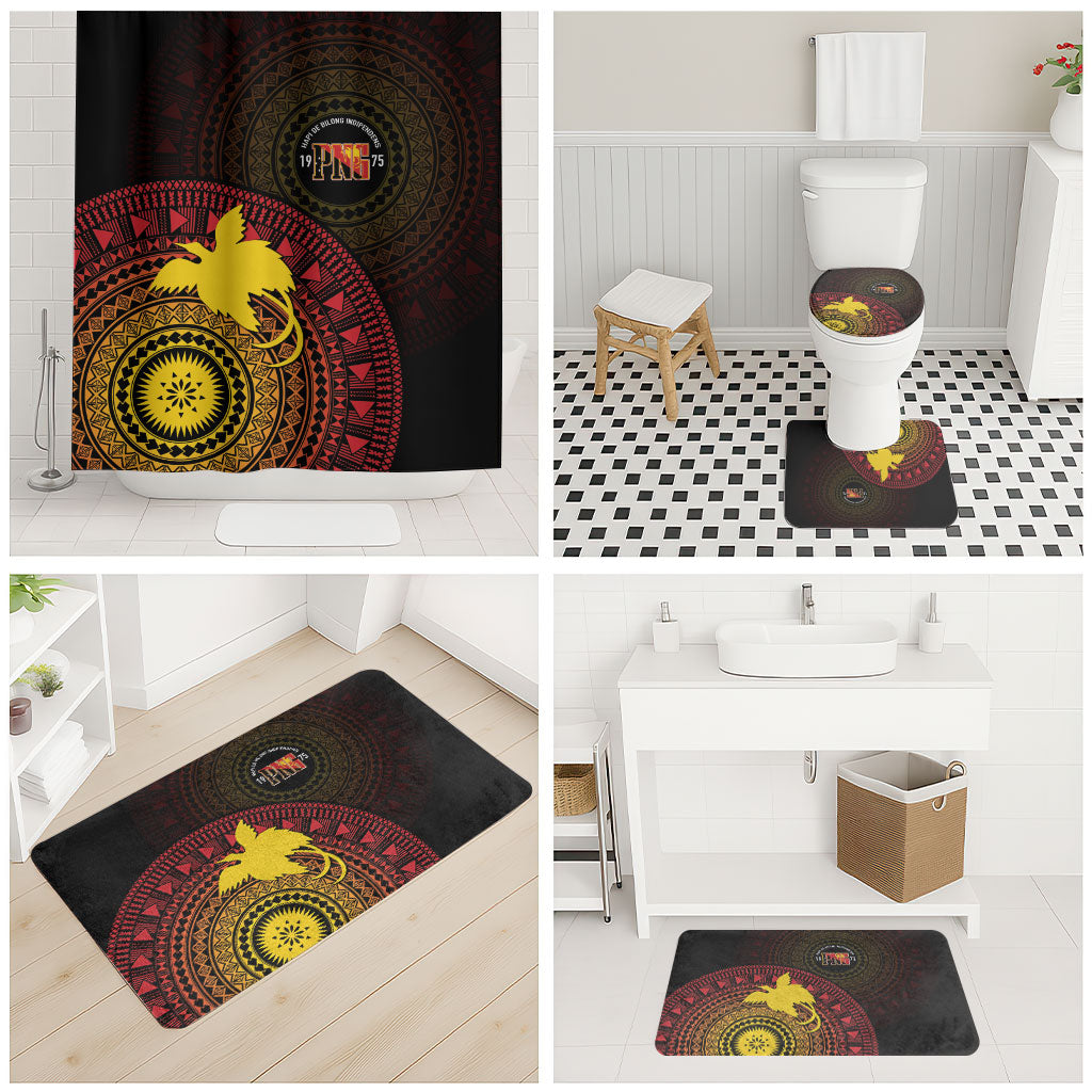 Papua New Guinea Independence Bathroom Set Tapa Circle