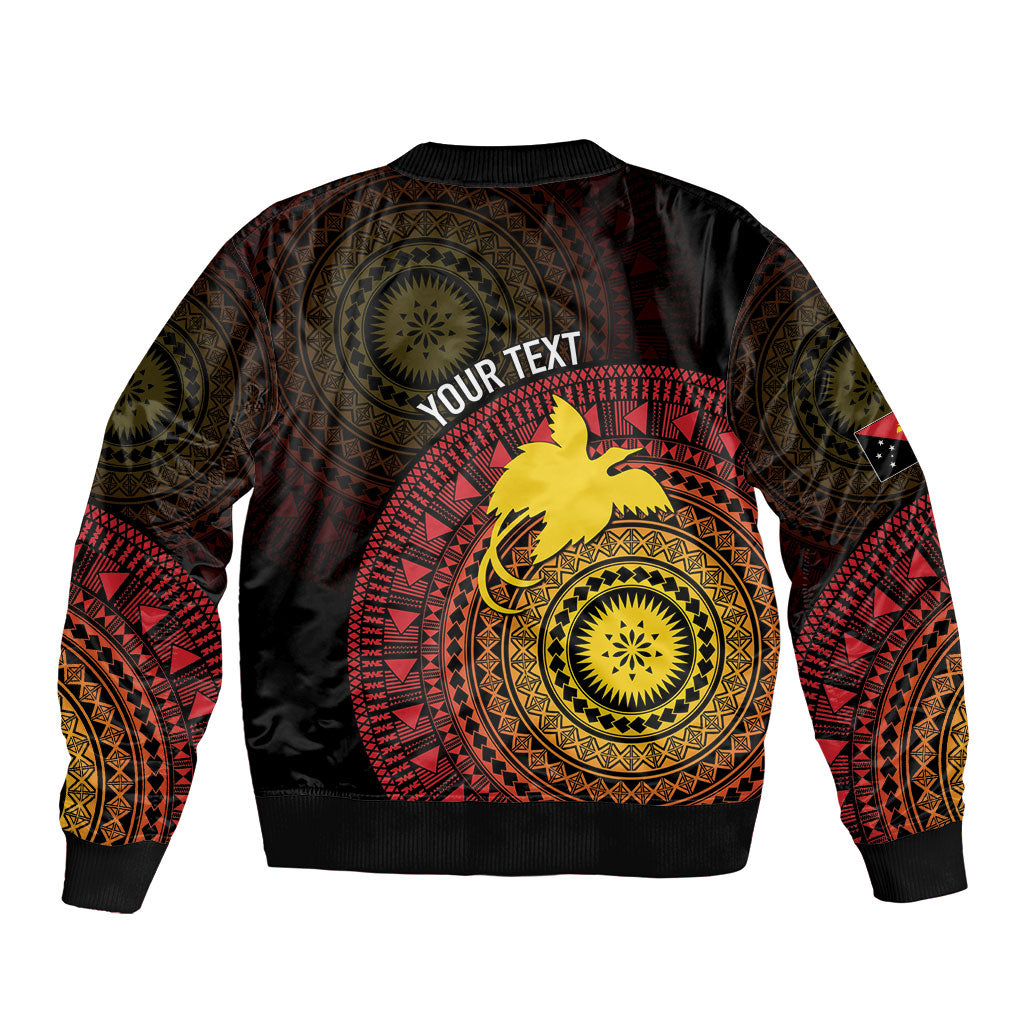 Papua New Guinea Independence Personalized Bomber Jacket Tapa Circle