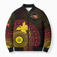 Papua New Guinea Independence Personalized Bomber Puffer Jacket Tapa Circle