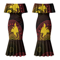Papua New Guinea Independence Personalized Couples Matching Mermaid Dress and Long Sleeve Button Shirt Tapa Circle LT7 - Polynesian Pride