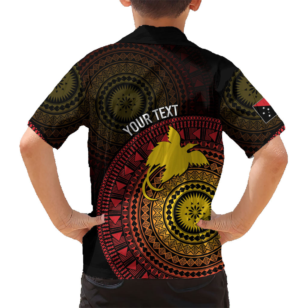 Papua New Guinea Independence Personalized Family Matching Off Shoulder Short Dress and Hawaiian Shirt Tapa Circle