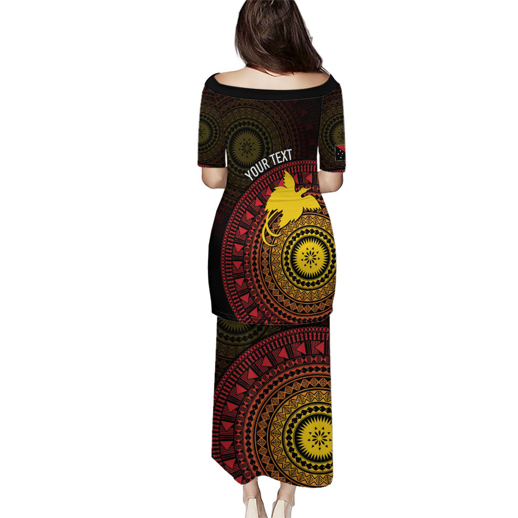 Papua New Guinea Independence Personalized Family Matching Puletasi and Hawaiian Shirt Tapa Circle