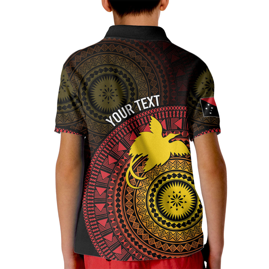 Papua New Guinea Independence Personalized Kid Polo Shirt Tapa Circle