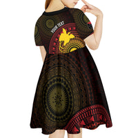 Papua New Guinea Independence Personalized Kid Short Sleeve Dress Tapa Circle