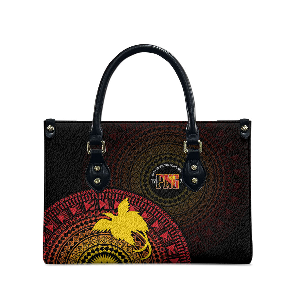 Papua New Guinea Independence Leather Bag Tapa Circle