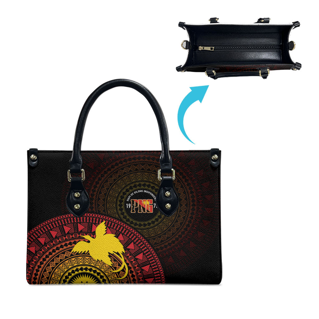 Papua New Guinea Independence Leather Bag Tapa Circle