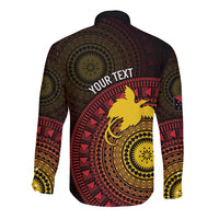 Papua New Guinea Independence Personalized Long Sleeve Button Shirt Tapa Circle