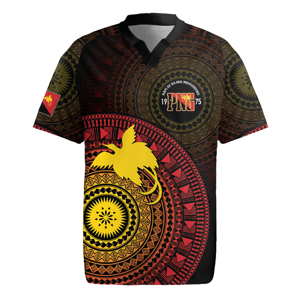 Papua New Guinea Independence Personalized Rugby Jersey Tapa Circle