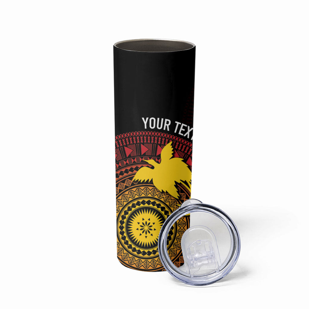 Papua New Guinea Independence Personalized Skinny Tumbler Tapa Circle
