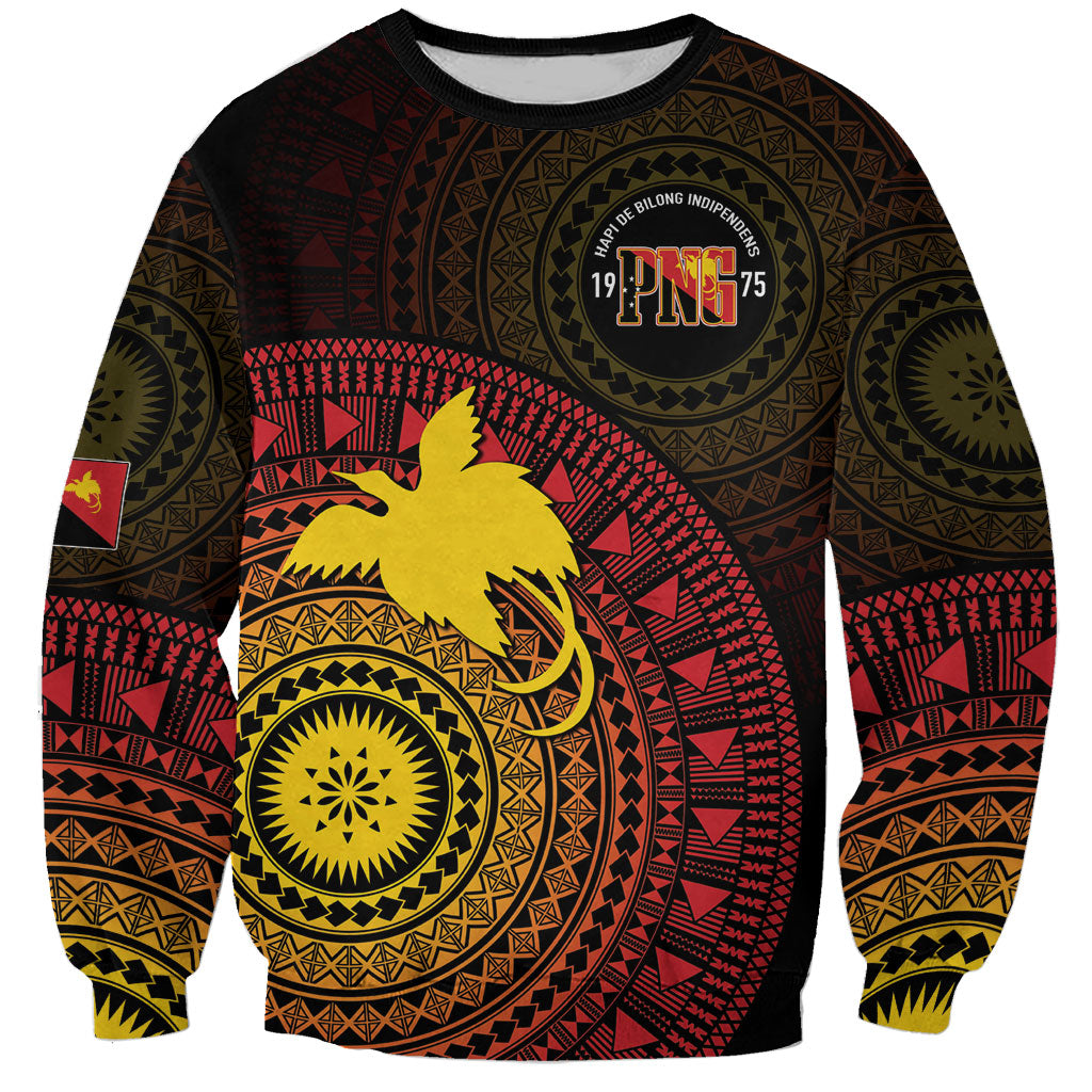 Papua New Guinea Independence Personalized Sweatshirt Tapa Circle LT7 Unisex Black - Polynesian Pride