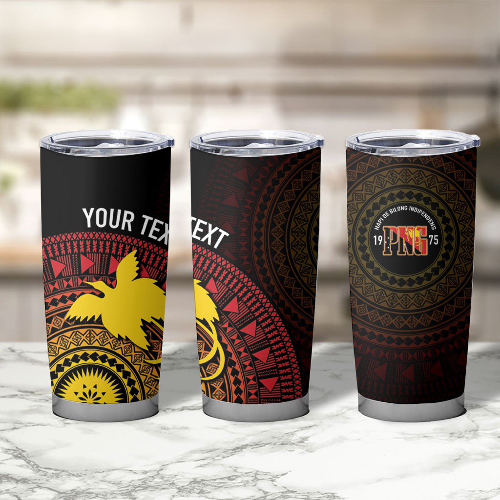 Papua New Guinea Independence Personalized Tumbler Cup Tapa Circle