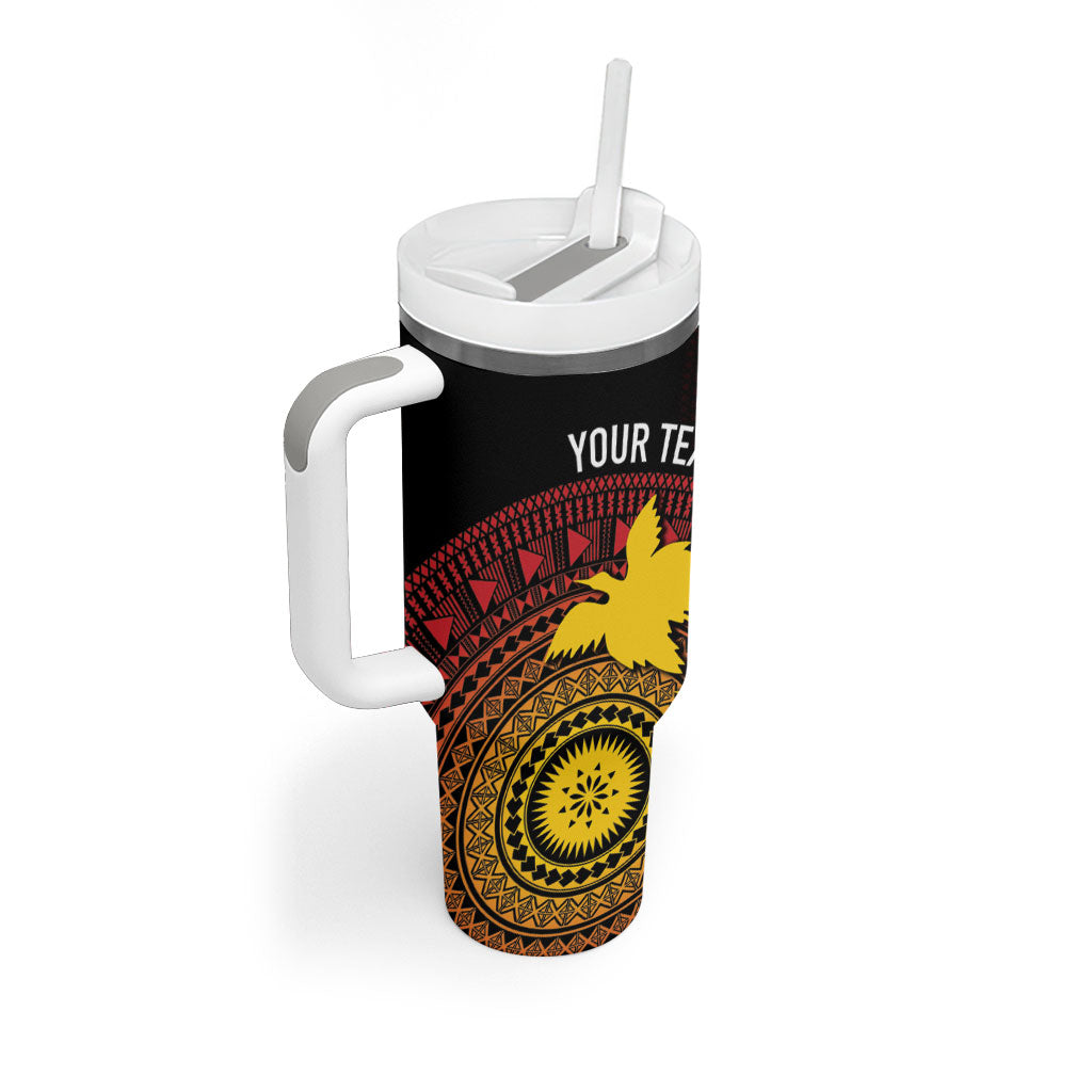 Papua New Guinea Independence Personalized Tumbler With Handle Tapa Circle