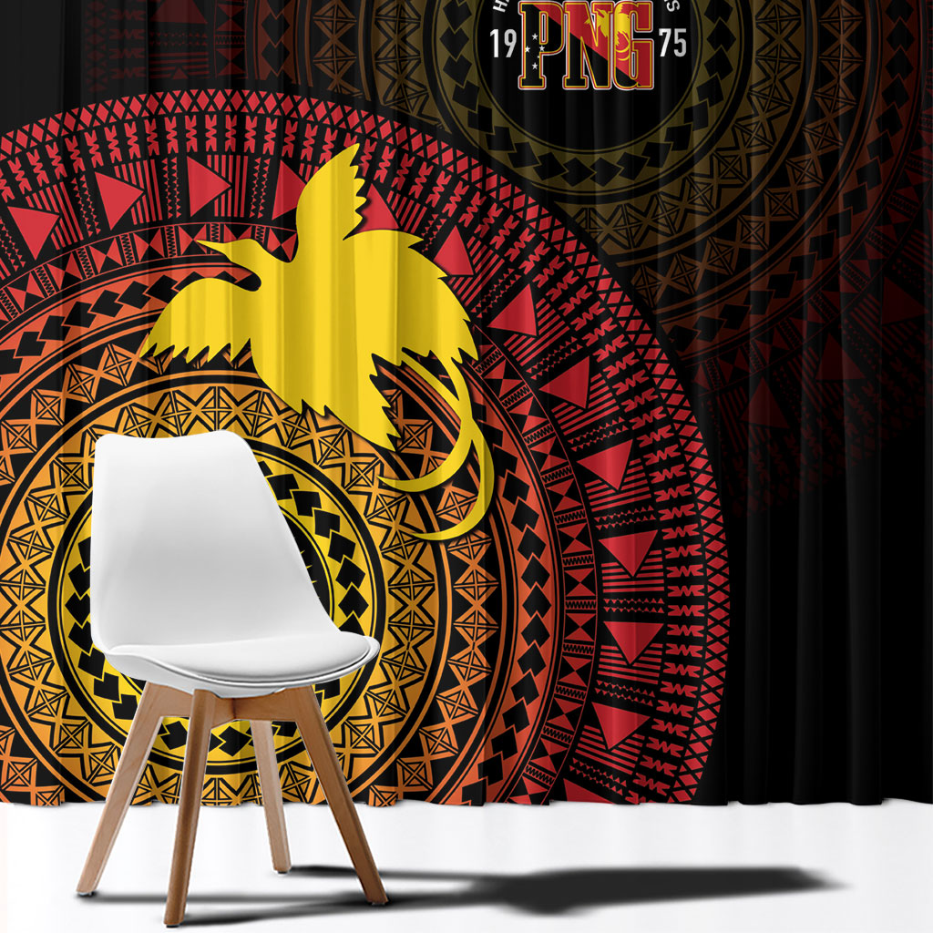 Papua New Guinea Independence Window Curtain Tapa Circle