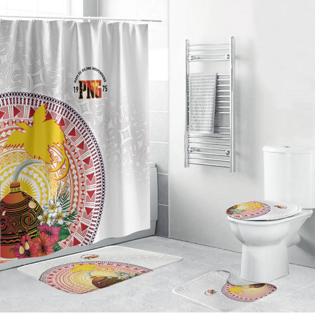Hapi De Bilong Indipendens Papua New Guinea Bathroom Set PNG Lime Pot LT7 Bathroom Set (4 pcs) White - Polynesian Pride