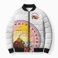 Hapi De Bilong Indipendens Papua New Guinea Bomber Puffer Jacket PNG Lime Pot