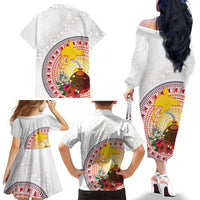 Hapi De Bilong Indipendens Papua New Guinea Family Matching Off The Shoulder Long Sleeve Dress and Hawaiian Shirt PNG Lime Pot