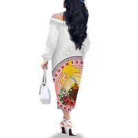 Hapi De Bilong Indipendens Papua New Guinea Family Matching Off The Shoulder Long Sleeve Dress and Hawaiian Shirt PNG Lime Pot