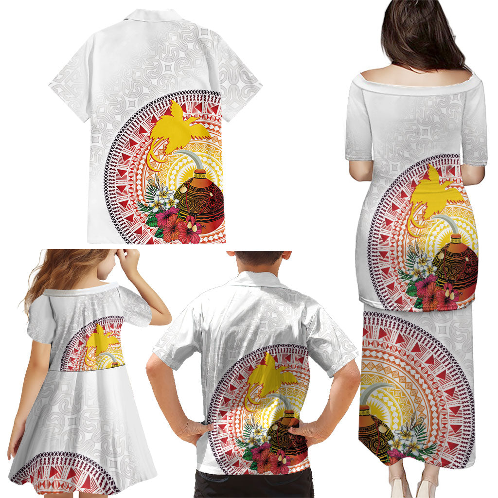 Hapi De Bilong Indipendens Papua New Guinea Family Matching Puletasi and Hawaiian Shirt PNG Lime Pot
