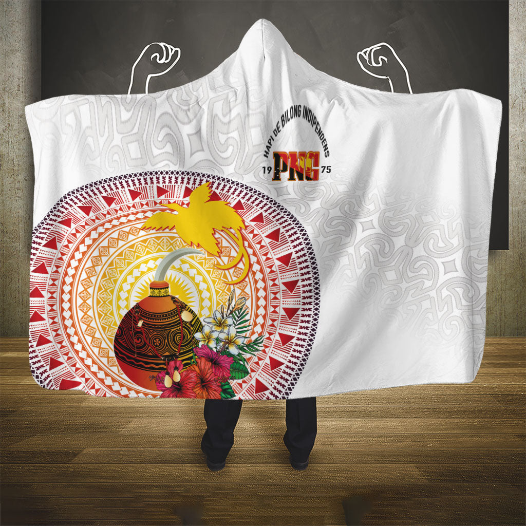 Hapi De Bilong Indipendens Papua New Guinea Hooded Blanket PNG Lime Pot