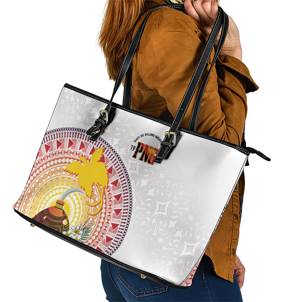 Hapi De Bilong Indipendens Papua New Guinea Leather Tote Bag PNG Lime Pot