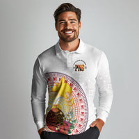 Hapi De Bilong Indipendens Papua New Guinea Long Sleeve Polo Shirt PNG Lime Pot