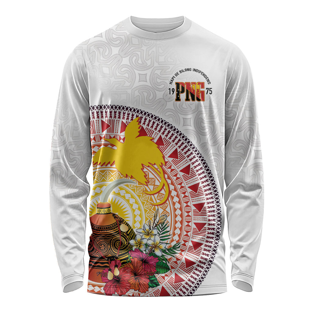 Hapi De Bilong Indipendens Papua New Guinea Long Sleeve Shirt PNG Lime Pot