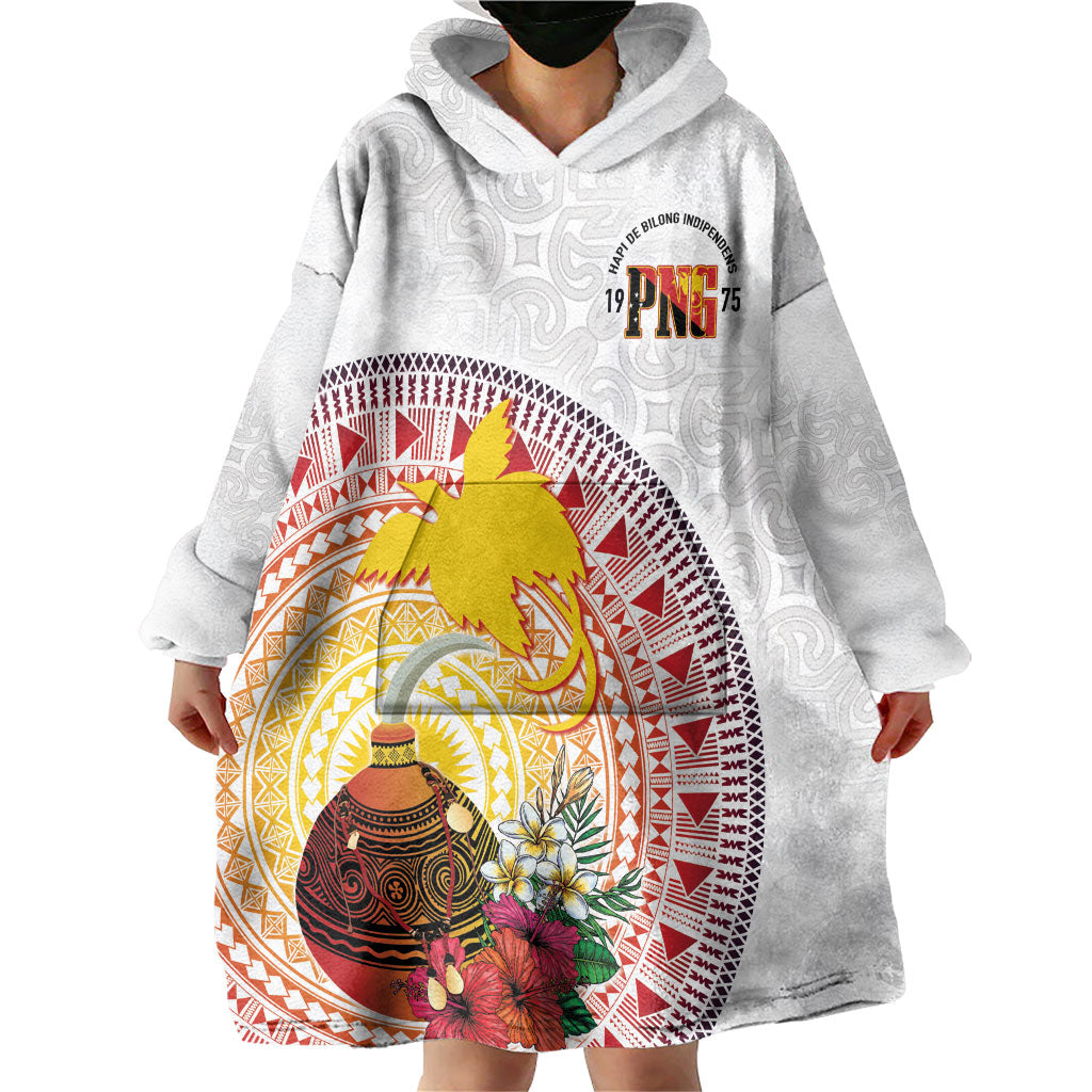 Hapi De Bilong Indipendens Papua New Guinea Wearable Blanket Hoodie PNG Lime Pot