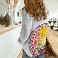 Hapi De Bilong Indipendens Papua New Guinea Women Casual Shirt PNG Lime Pot