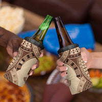 Bula Fiji Day 55th Anniversary Masi Tapa 4 in 1 Can Cooler Tumbler Emerald Jubilee - Beige - Polynesian Pride