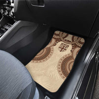 Bula Fiji Day 55th Anniversary Masi Tapa Car Mats Emerald Jubilee - Beige - Polynesian Pride