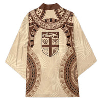 Bula Fiji Day 55th Anniversary Masi Tapa Kimono Emerald Jubilee - Beige - Polynesian Pride