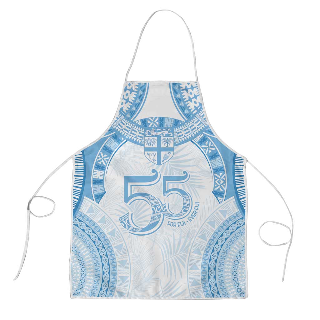 Bula Fiji Day 55th Anniversary Masi Tapa Apron Emerald Jubilee - Turquoise - Polynesian Pride